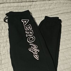 Aeropostale Black Joggers with White Script